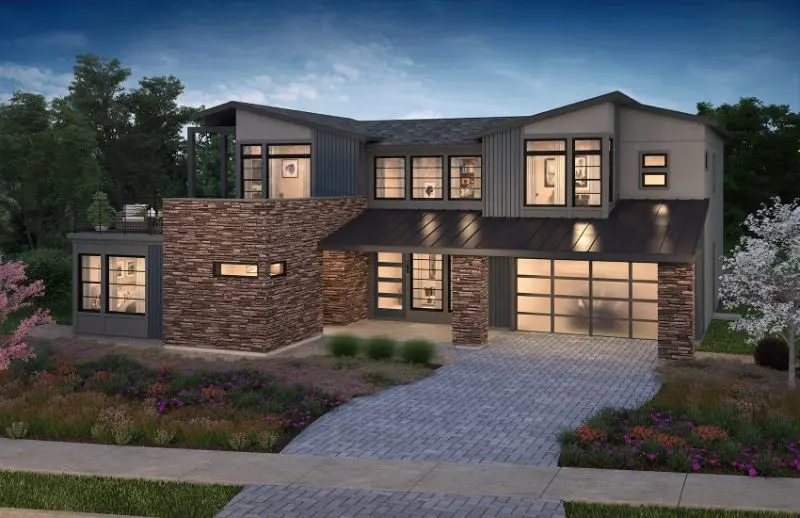 Explore one of only 7 available Plan 2 homes, ranging from 3,215 to 3,732 Sq. Ft., crafted by Haven Development. These Single-Family Homes span 2 floors with a 2-car garage, offering 4 beds and 4.5 baths. This elevation exterior example is plan 2C. Secure your ideal haven today.
